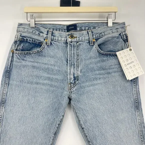 KHAITE | NWT Kyle Low-Rise Straight-Leg Jeans Santa Fe Light Wash 28 - Picture 7 of 12